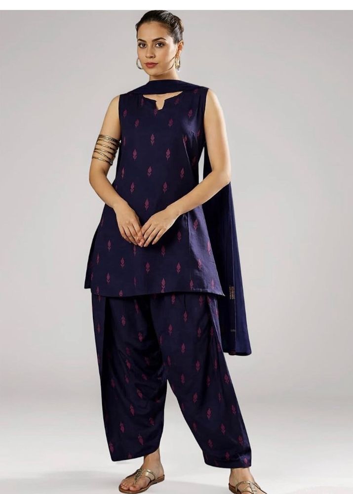 Women's Printed Rayon Kurta Set with Farshi Salwar