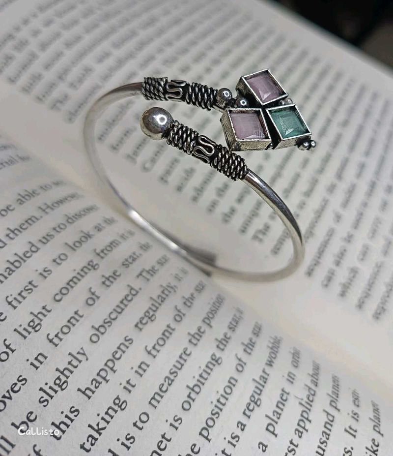 Adjustable Gemstones Cuff Bracelet