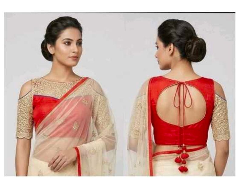 Stylish Cold Shoulder Embroidered Blouse