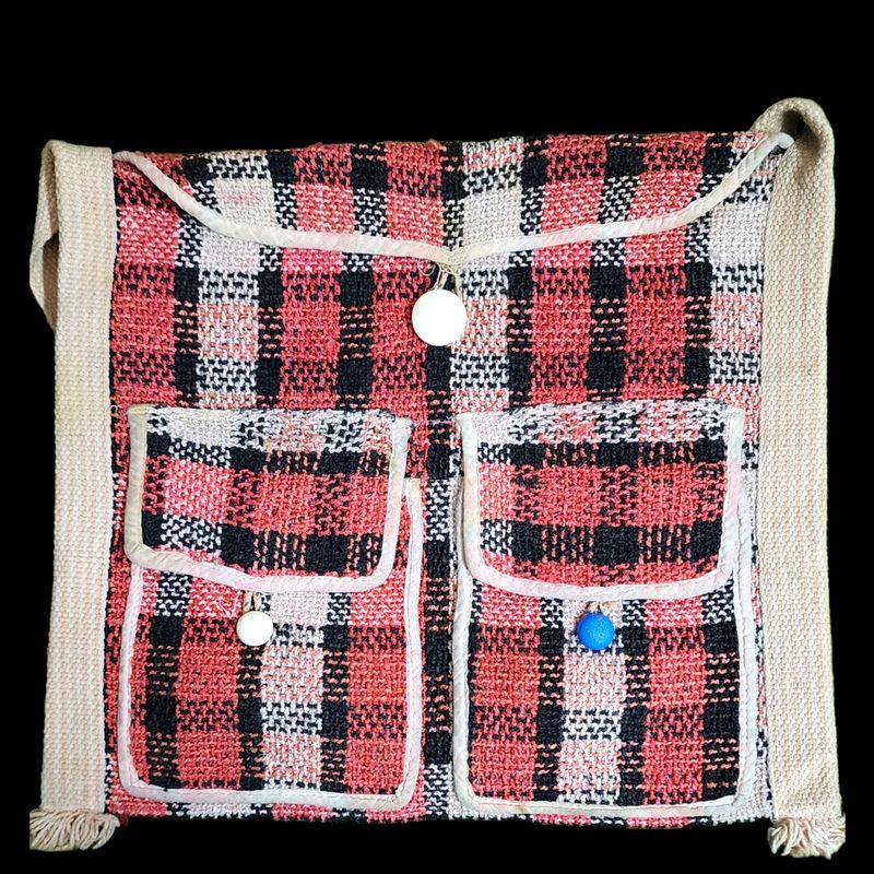 Multicolored Handloom Fabric Bag