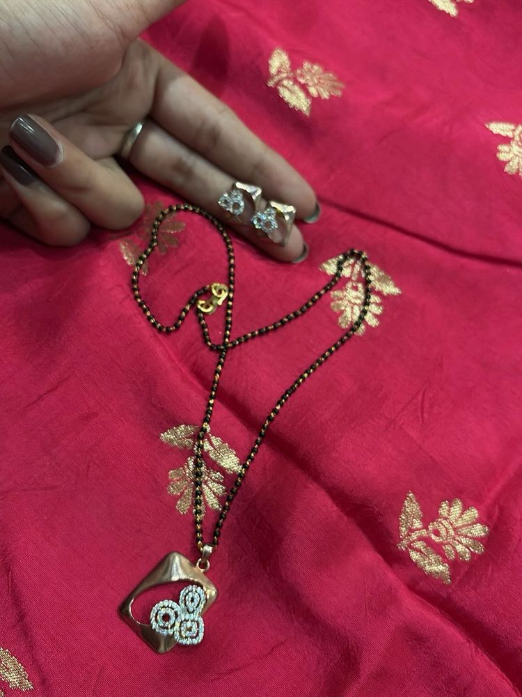 Elegant Mangalsutra Set with Earrings