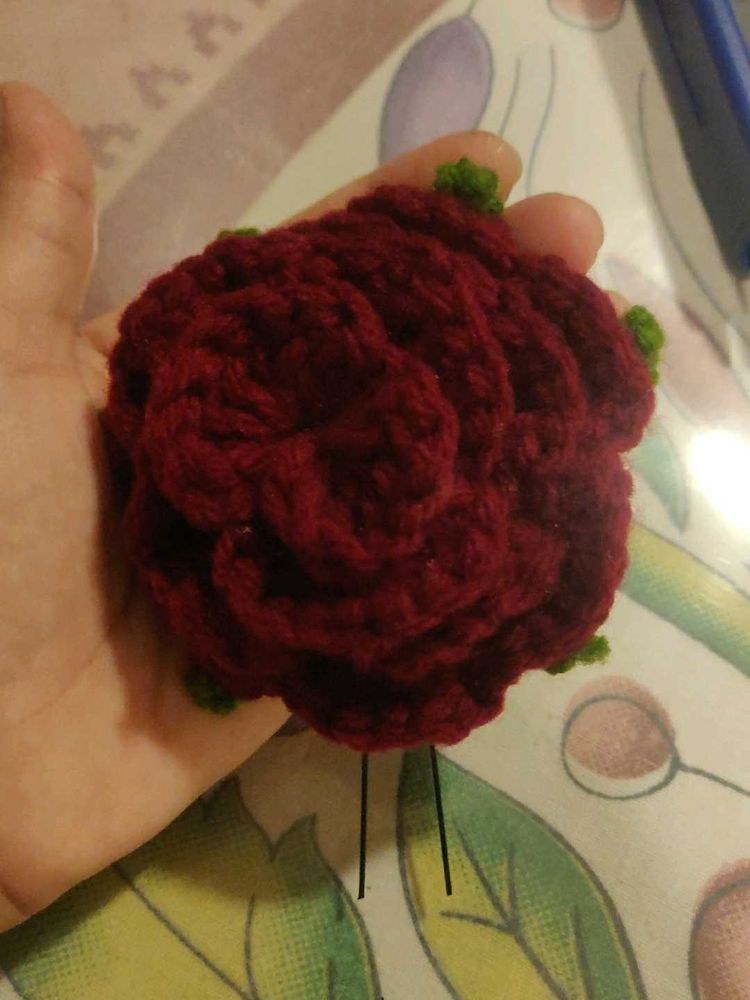 Handmade Crochet Rose Hair Clip/juda pin