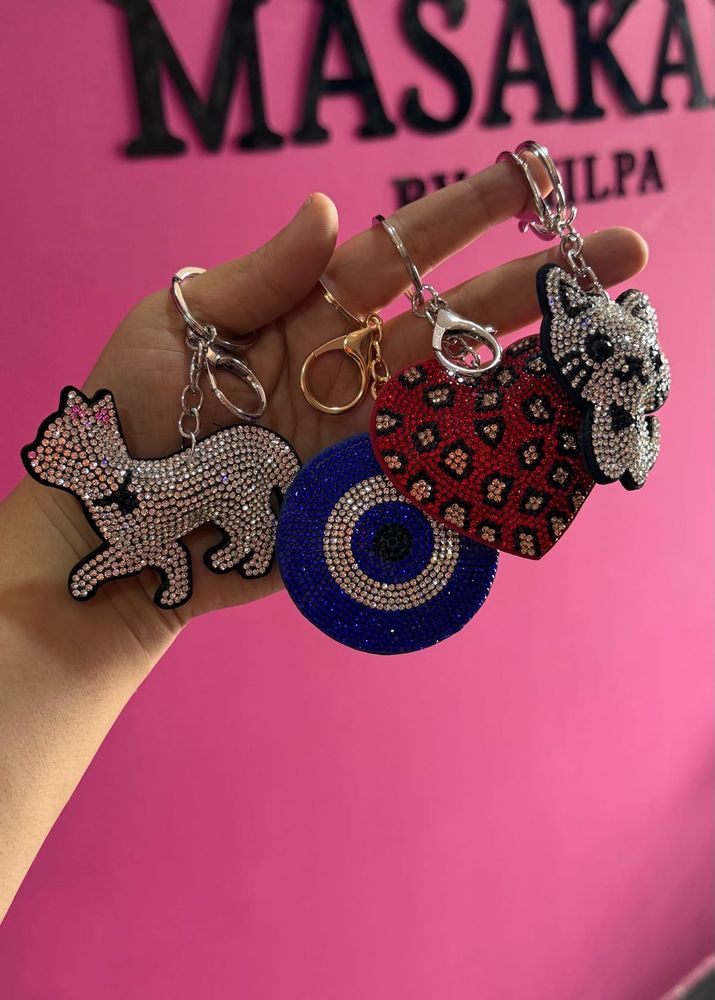 Sparkling Crystal Keychain one for 350/-