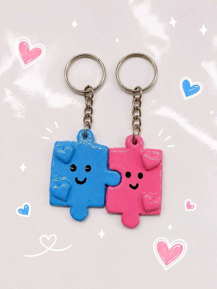 Cute Puzzle Piece Keychains