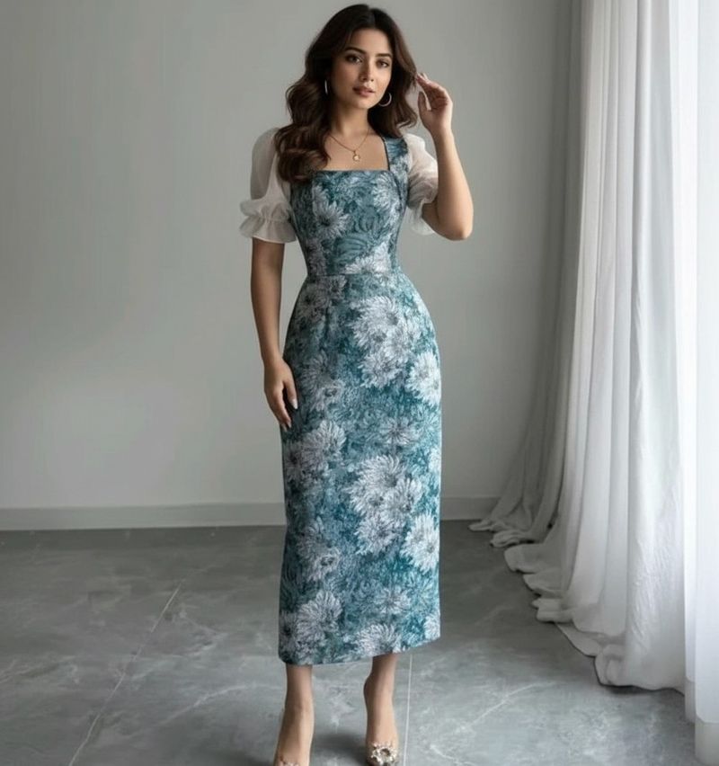 Floral Midi Dress- Free Delivery