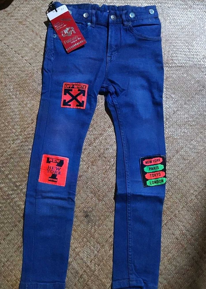Blue Jeans with Patches