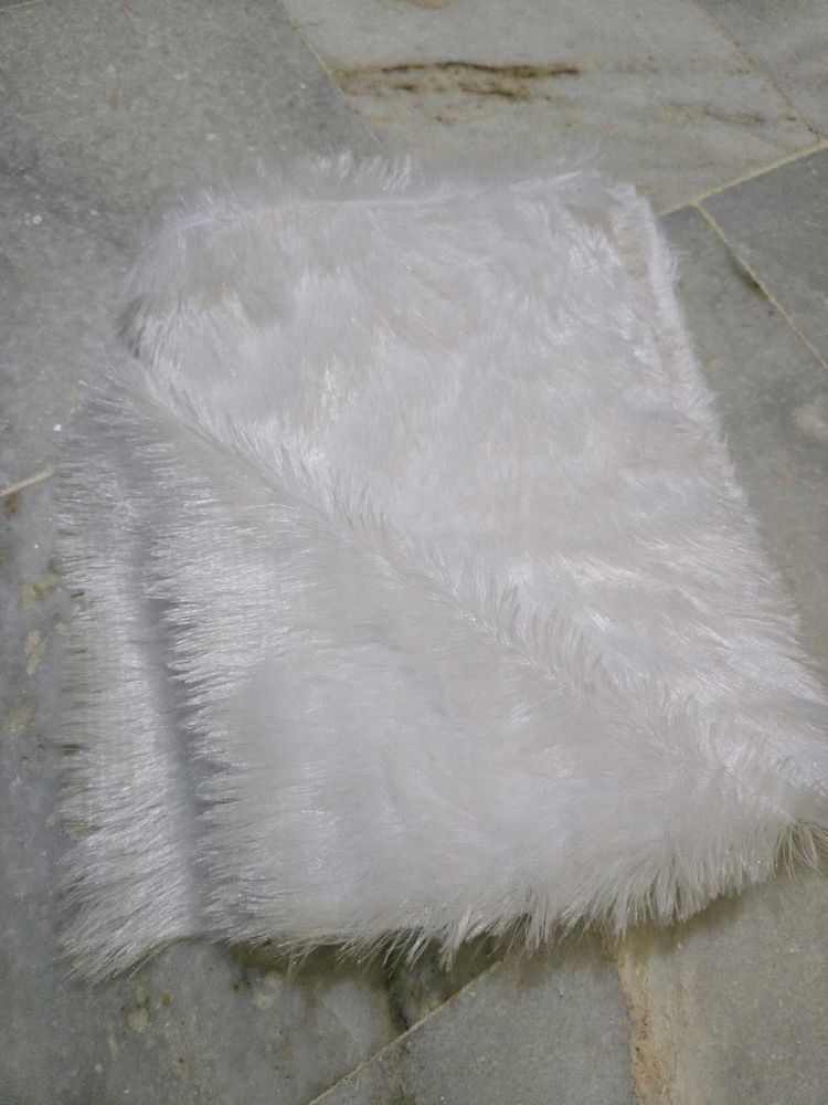 White Faux Fur Scarf