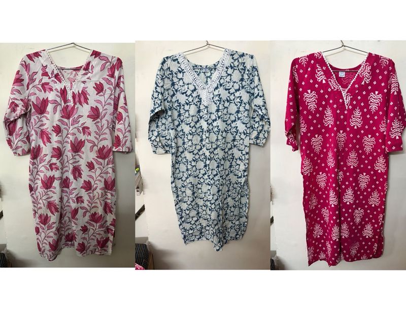 Set of 3 Printed Kurtas
