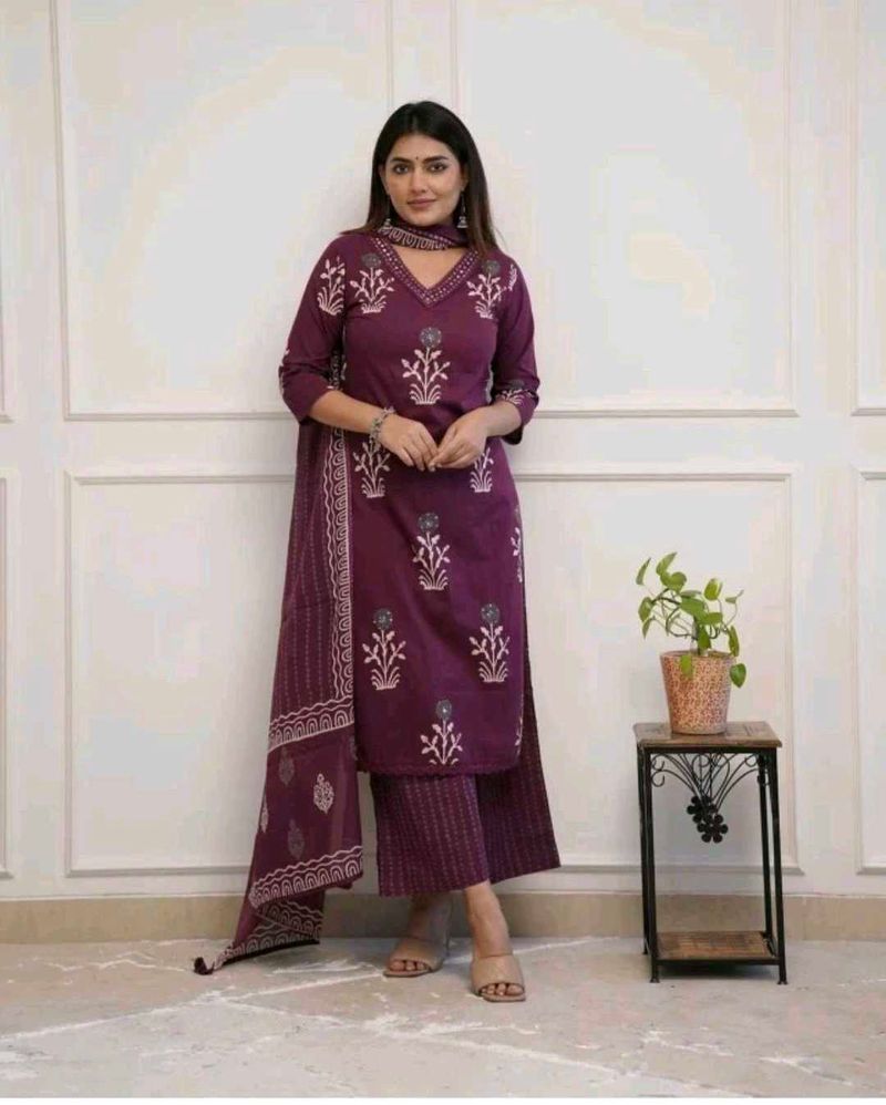 Kurta , Plazzo &amp; Dupatta Set M Size