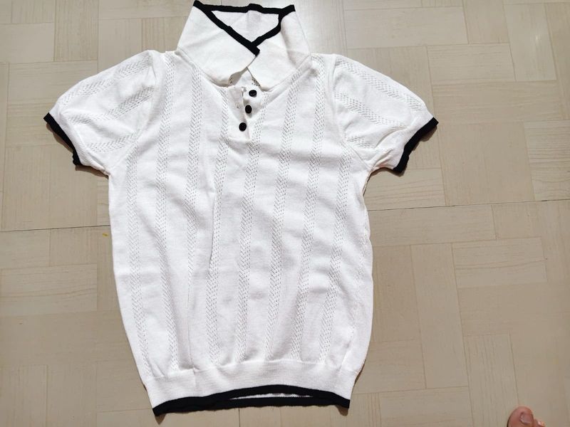 Short Sleeve Mock Neck Top