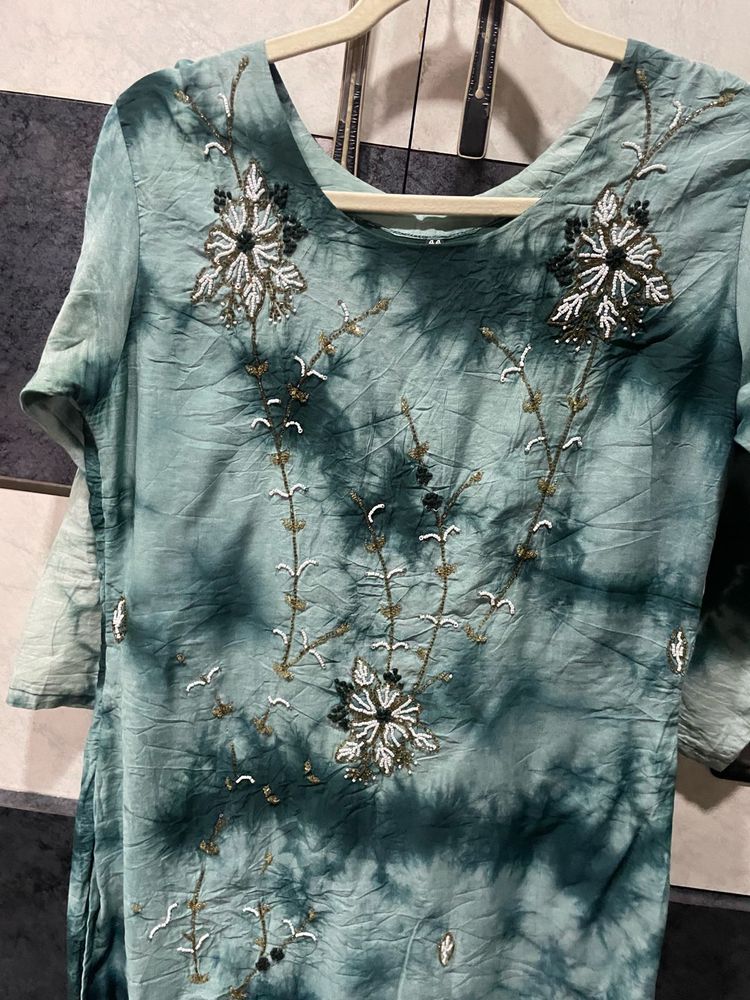 Embellished Tie-Dye Kurta