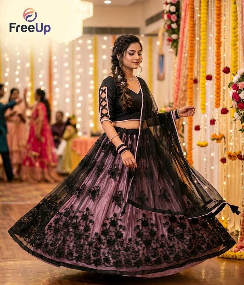 Net &amp; embroidery lehenga choli | low price sale"