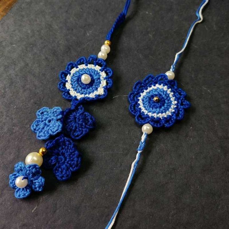 Handmade Evil Eye Rakhi Set