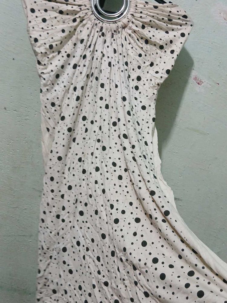 Polka Dot Halter Neck Dress