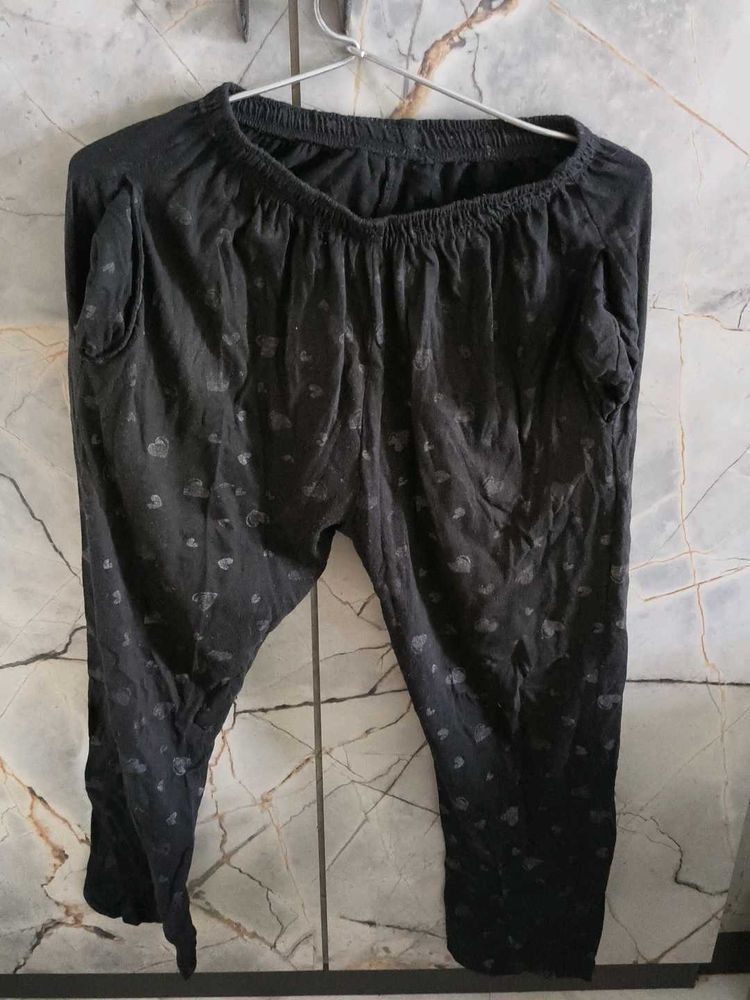 Comfy Black Heart Print Pajama Pants