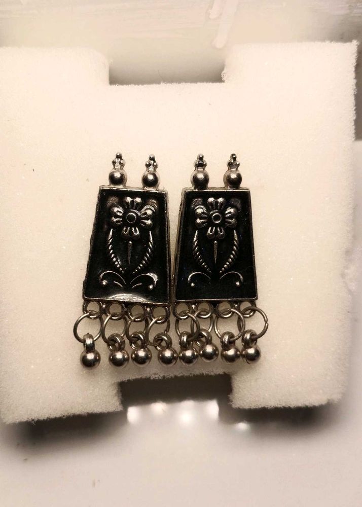Boho Silver Toned Dangle Earrings