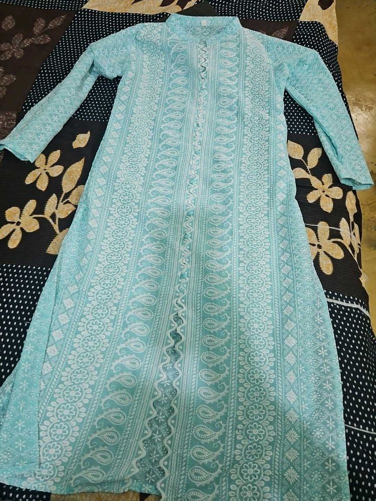 Elegant Light Blue Chikankari Kurta