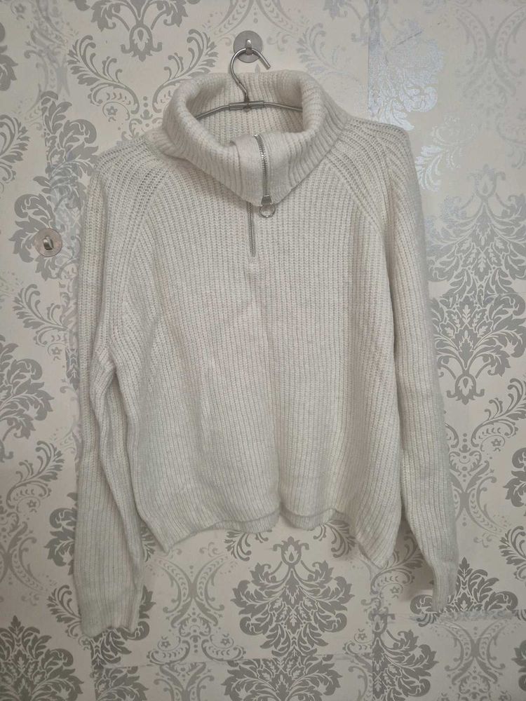 Cozy Cream Quarter Zip Sweater