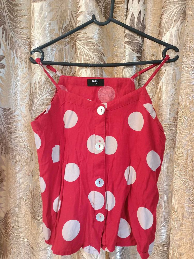 Red Polka Dot Top