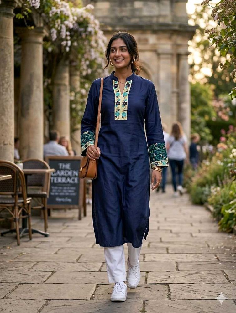 Elegant Blue Embroidered Kurta