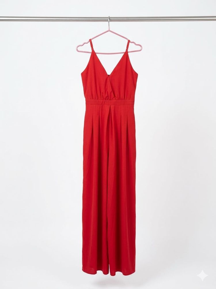 V-Neck Red long dress