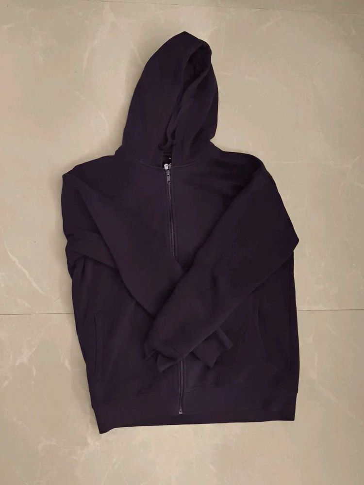 The souled store Dark Purple Zip-Up Hoodie