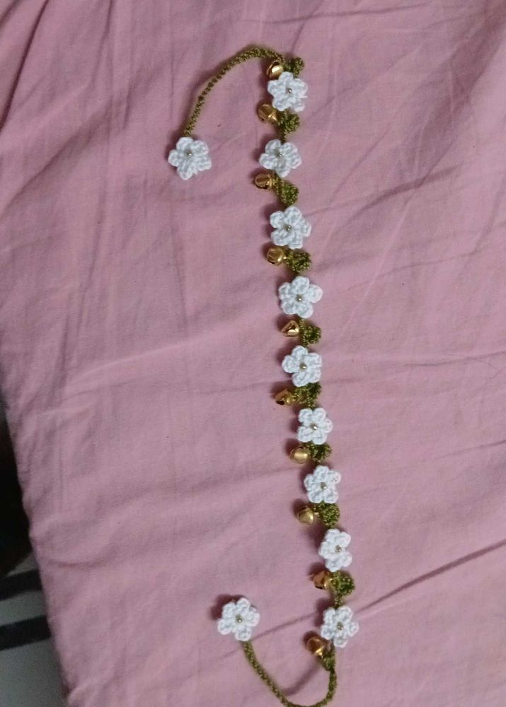 Handmade Floral Anklet with Bells