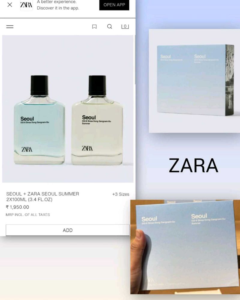 Zara Seoul + summer edp perfume se