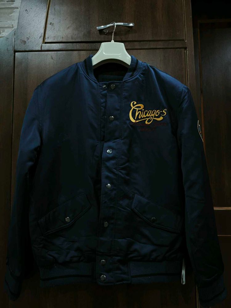 Men's Navy Chicago Bomber Jacket