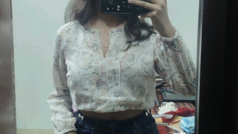 Chic Paisley Print Blouse