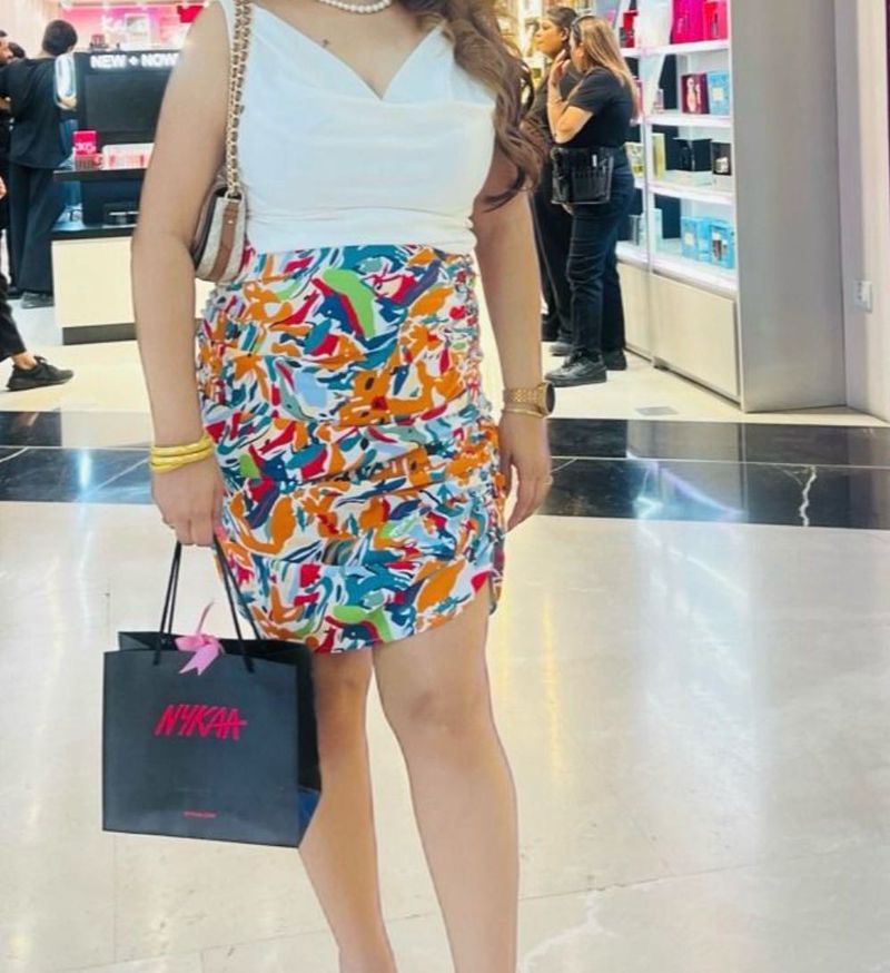 Colorful Print Mini Skirt