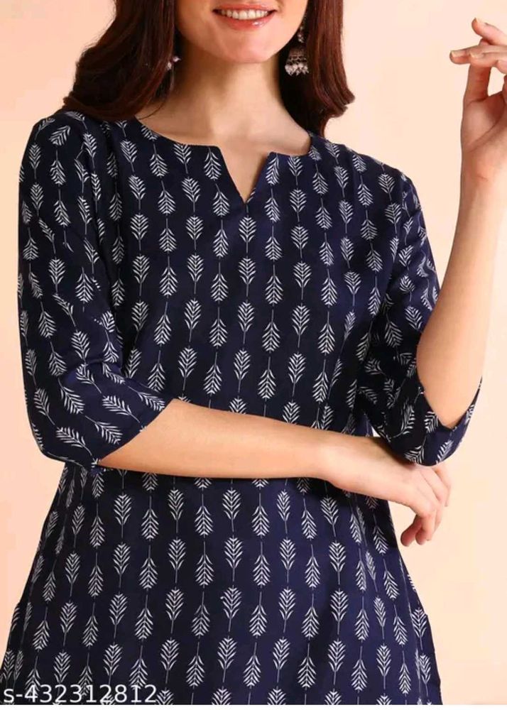 Stylish Navy Blue Printed Kurta