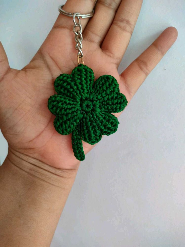 Handmade Green Clover Keychain