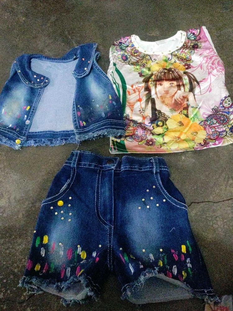 Girls' Denim Outfit Set