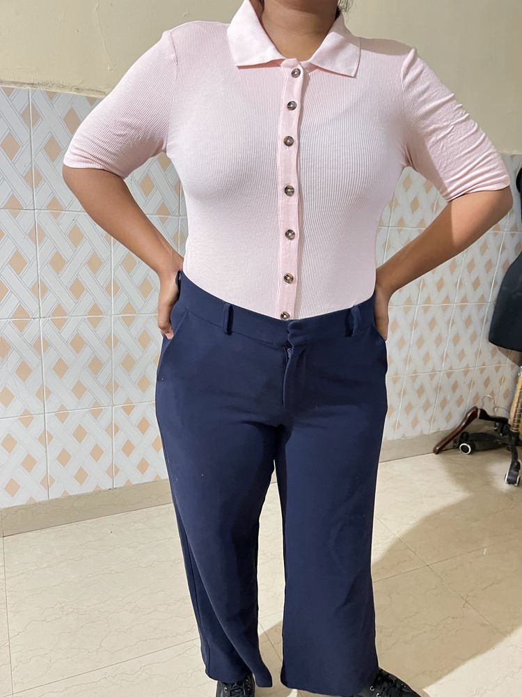 Pink Ribbed Top