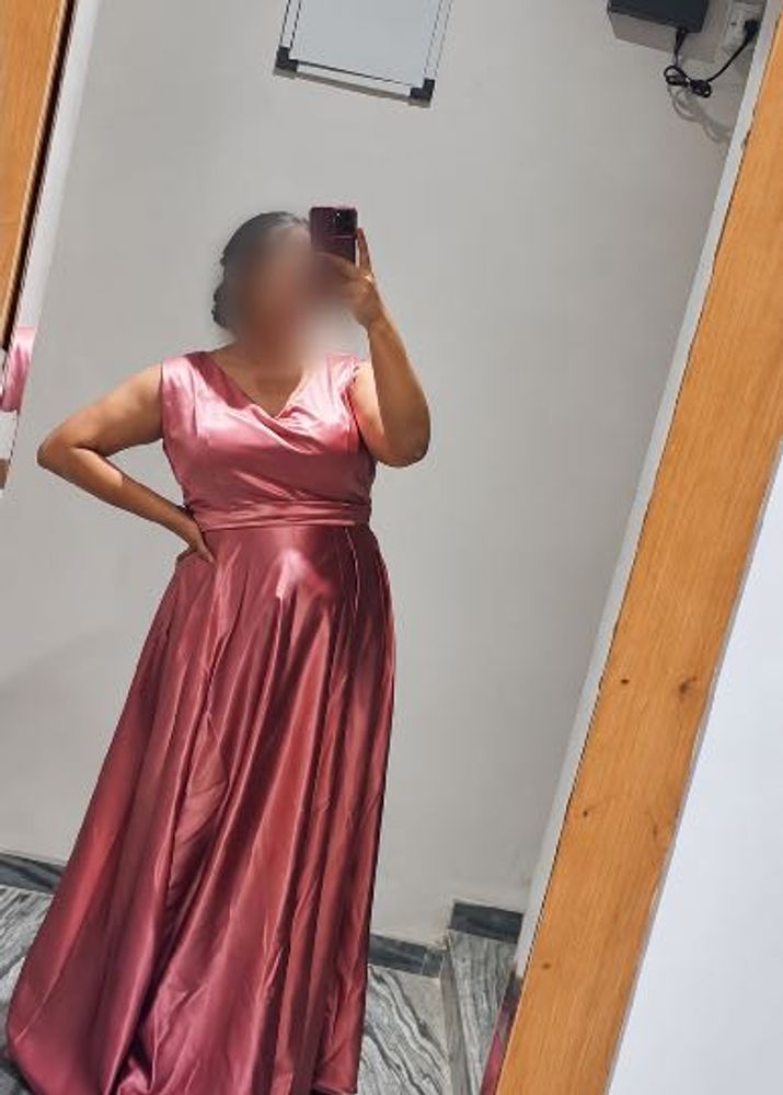 Elegant Pink Satin Gown