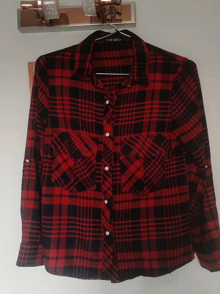 Red &amp; Black Plaid Shirt