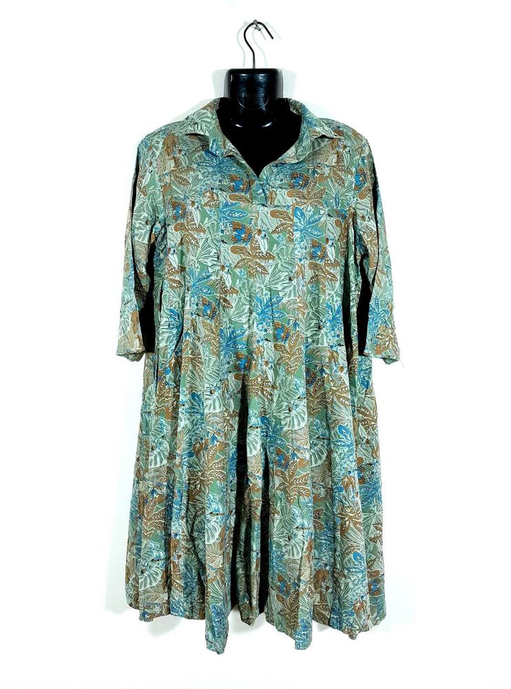 Pastel Green Printed Dress For Women's