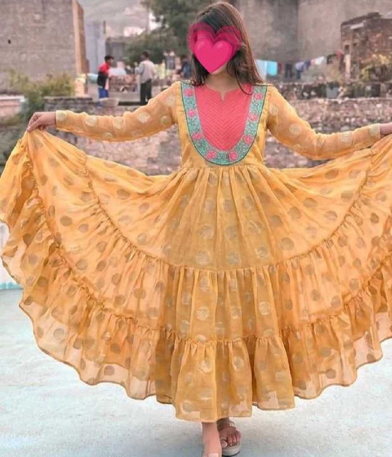 Flowy Yellow Anarkali Gown