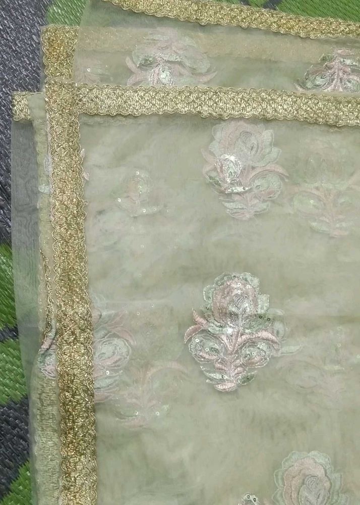 Embroidered Net Dupatta
