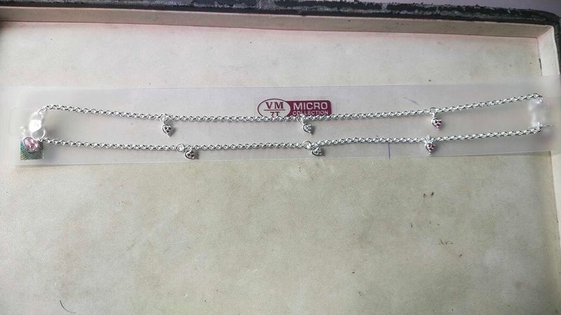 Pure Silver CZ Snack Chain ⛓️ Anklets पायल