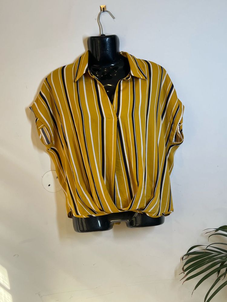 Striped Mustard Top