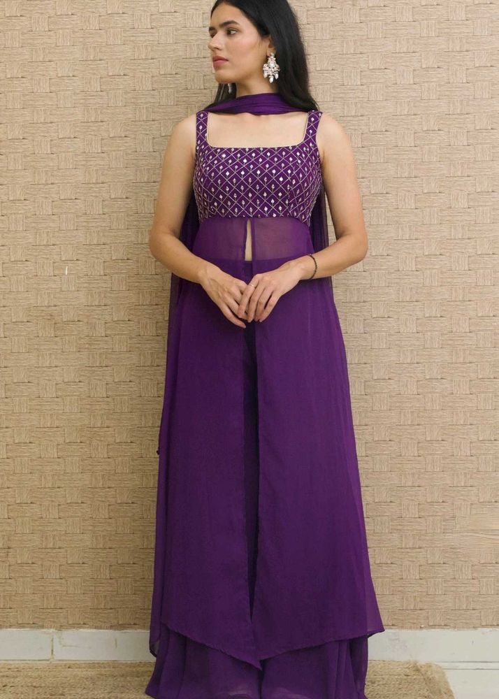 Elegant Purple Anarkali Suit Set