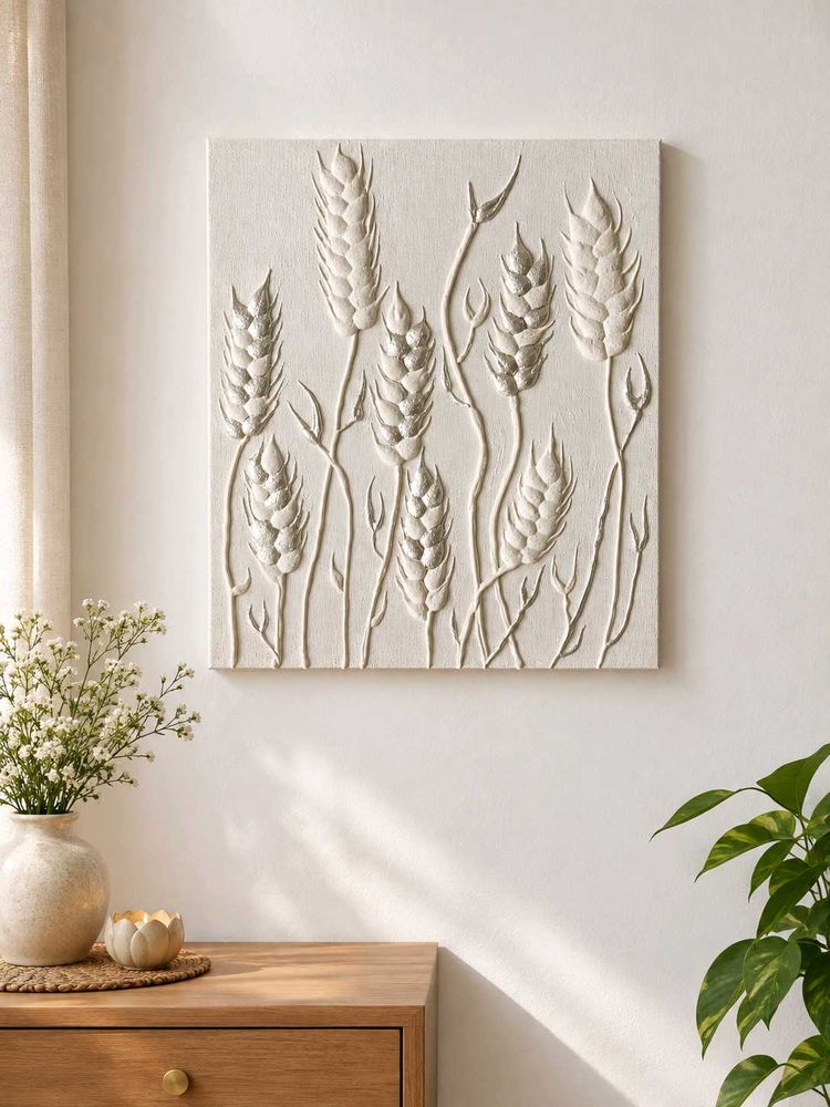 Textured Wheat Stalk Wall Art