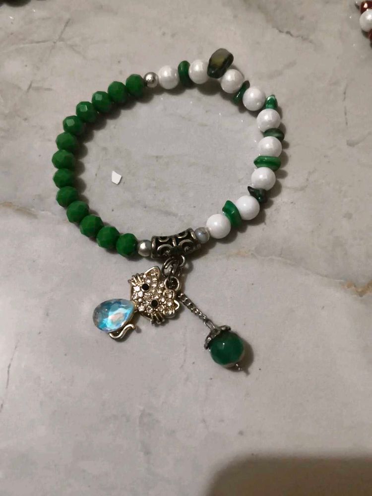 Charming crystal, stone, pearl mix Bracelet with C
