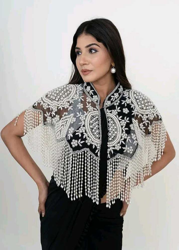 Embellished Cape Style Blouse
