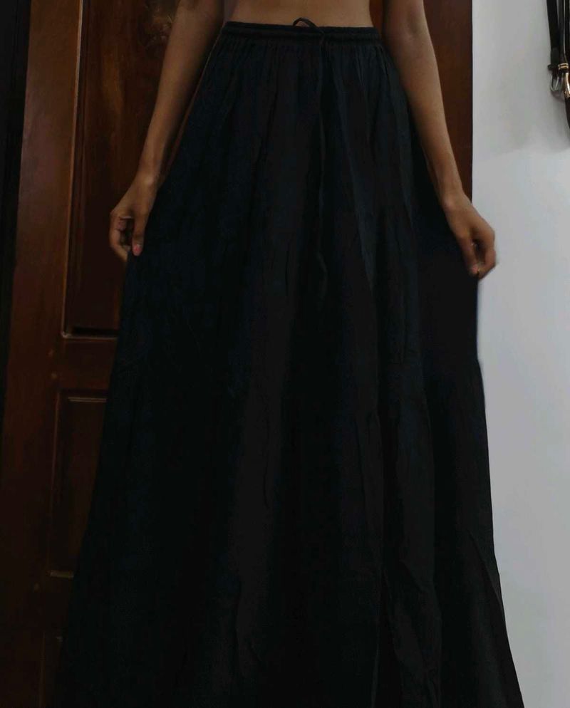 Black Ethnic Maxi Skirt