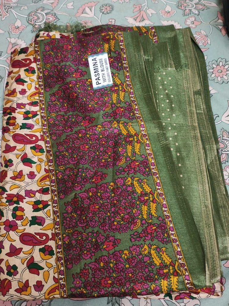 Designer Pasmina Saree with Blouse