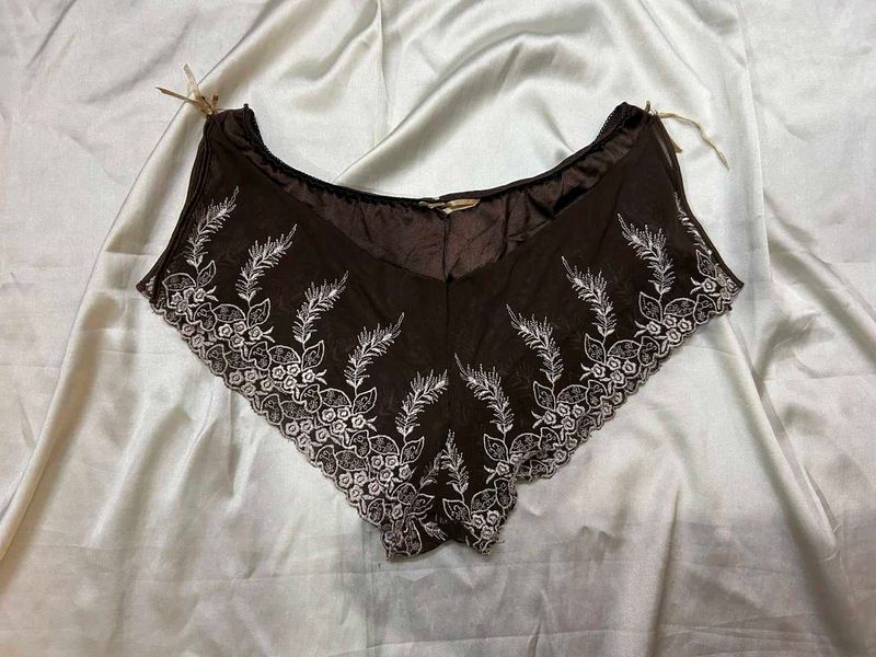 🇳🇿💫🎀Side open Brown Lace Trim Briefs