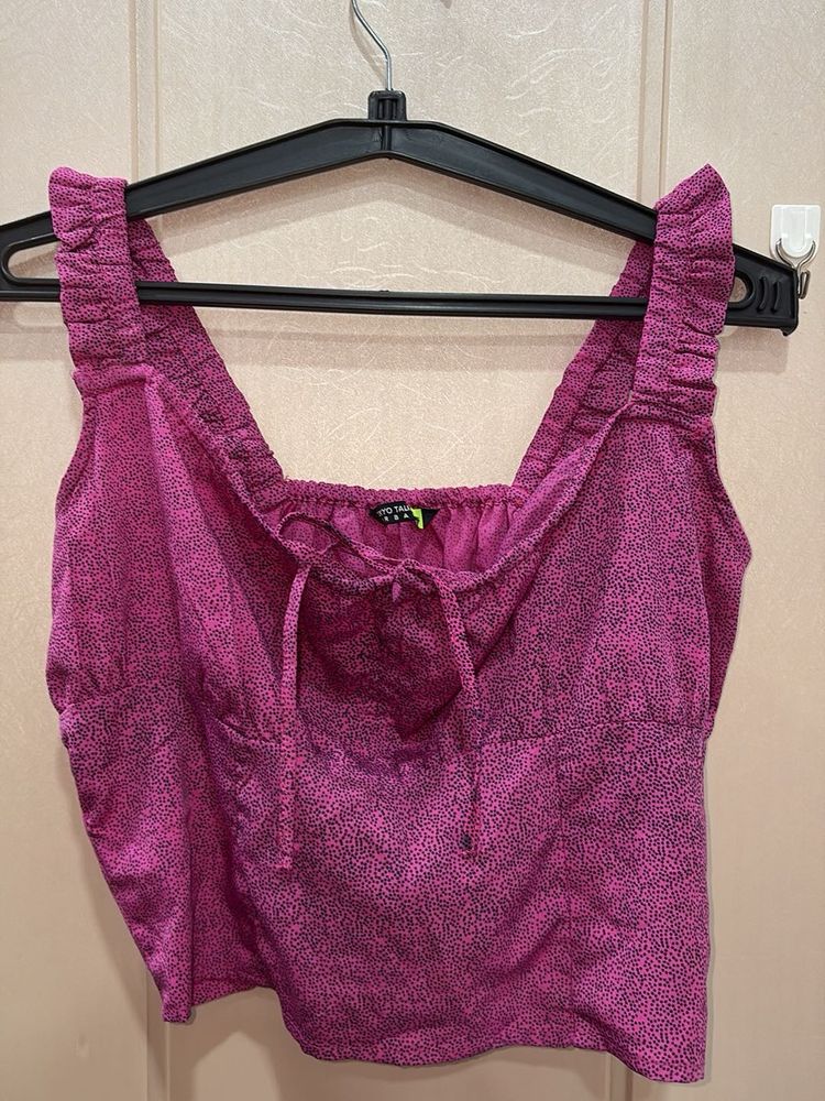 Pink Dotted Crop Top